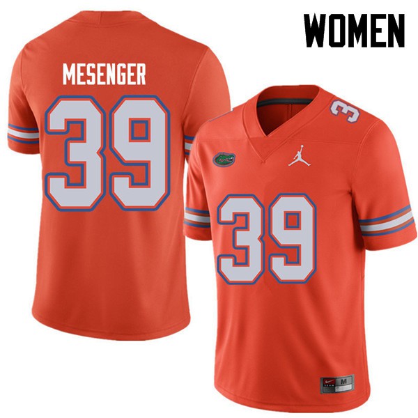 Jordan Brand Women #39 Jacob Mesenger Florida Gators College Football Jersey Orange